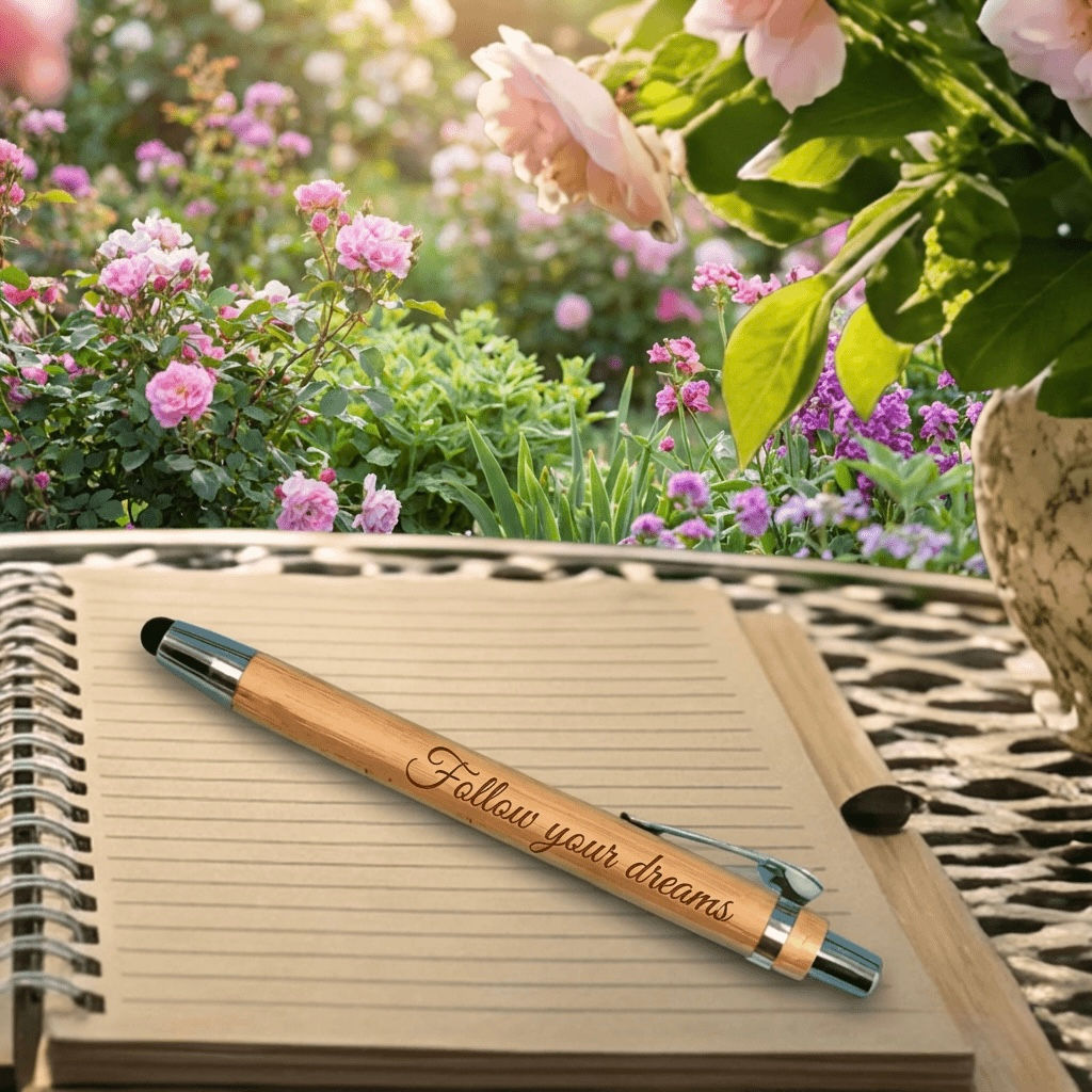 2-in-1 Bamboo Pen and Stylus - Follow your dreams