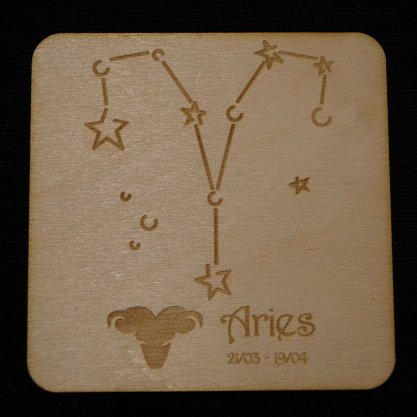 zodiac sign wooden coaster www.epiclaserdesigns.com