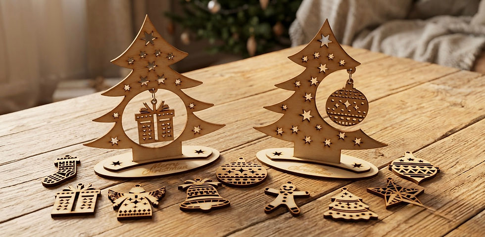 Thumbnail: Christmas Tree With A Set Of Christmas Decs