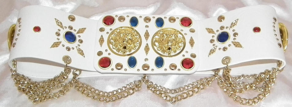 Thumbnail: Red and Blue Jeweled Lion Head Belt