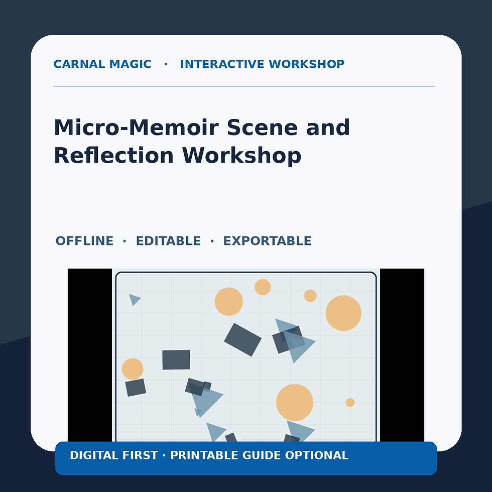 Micro-Memoir Scene and Reflection Workshop Carnal Magic digital workshop cover
