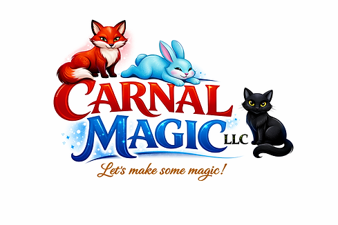 Carnal Magic LLC logo with a fox, rabbit, and cat