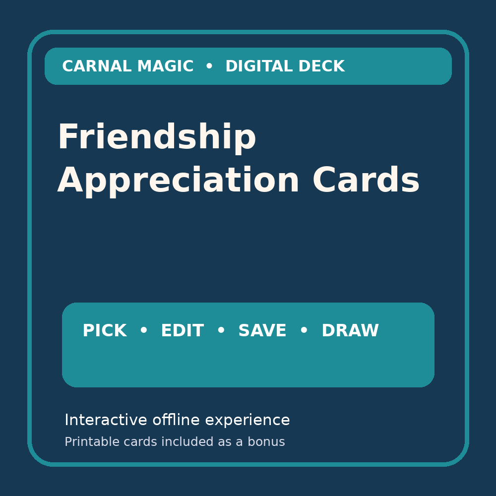 Friendship Appreciation Cards digital-first cue-card deck