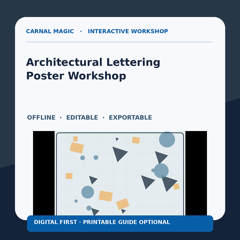 Architectural Lettering Poster Workshop Carnal Magic digital workshop cover