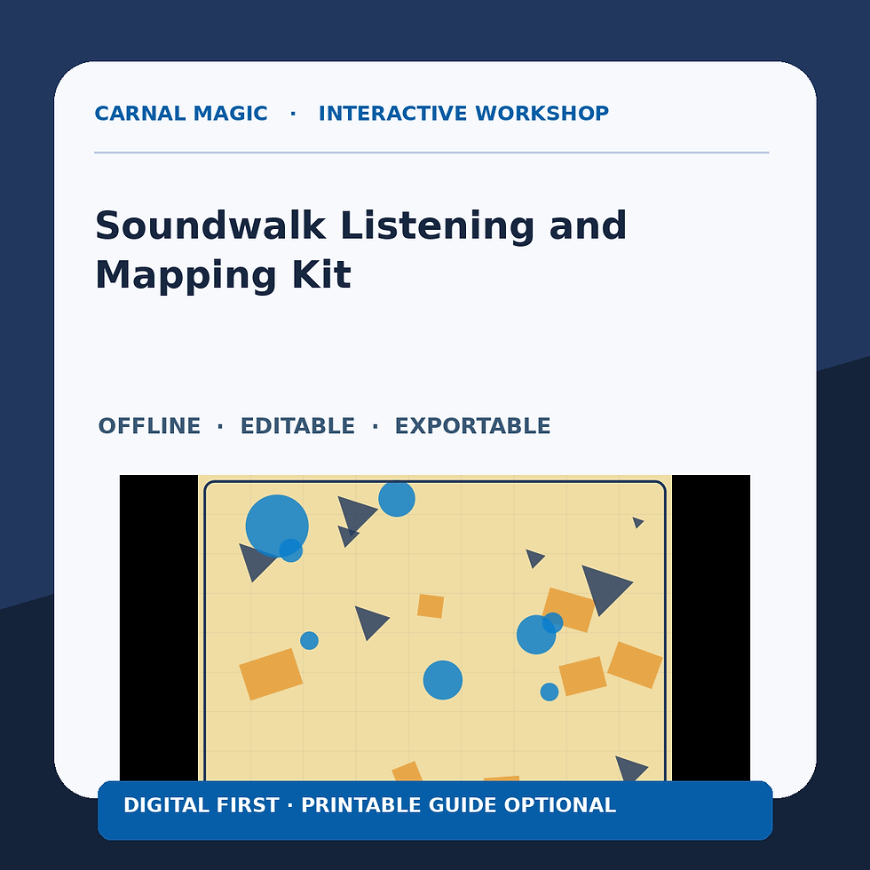 Soundwalk Listening and Mapping Kit Carnal Magic original digital workshop cover