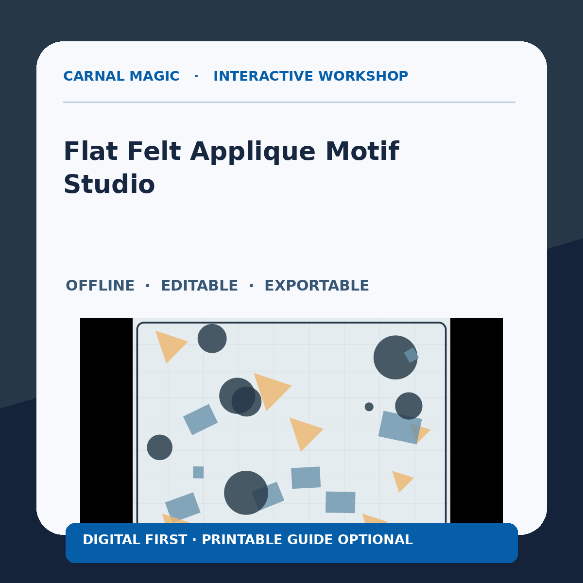 Flat Felt Applique Motif Studio Carnal Magic digital workshop cover