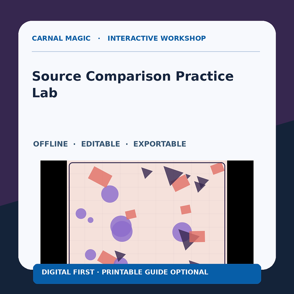 Source Comparison Practice Lab original Carnal Magic digital workshop artwork