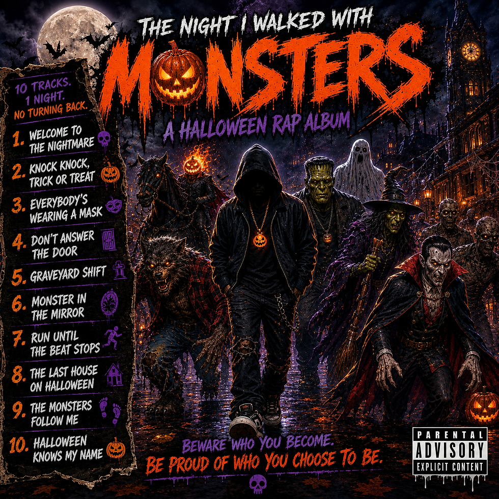The Night I Walked With Monsters album cover and tracklist.
