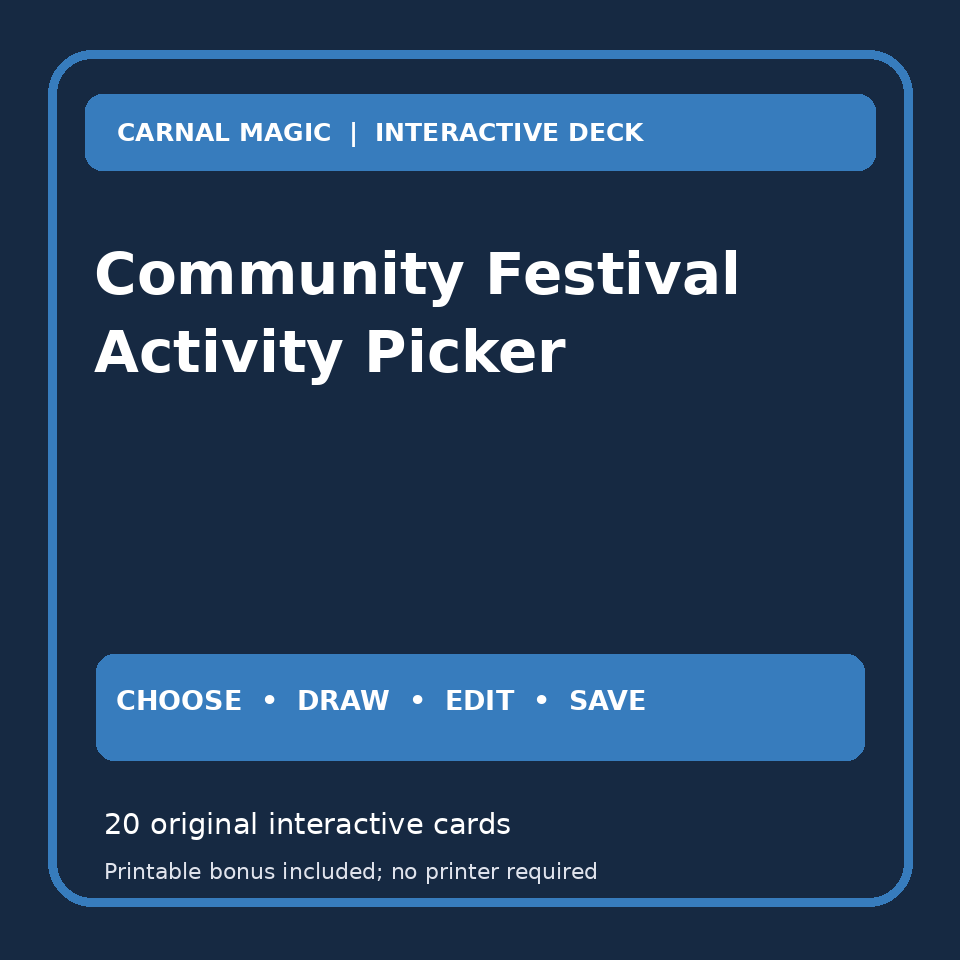 Community Festival Activity Picker Carnal Magic digital download cover