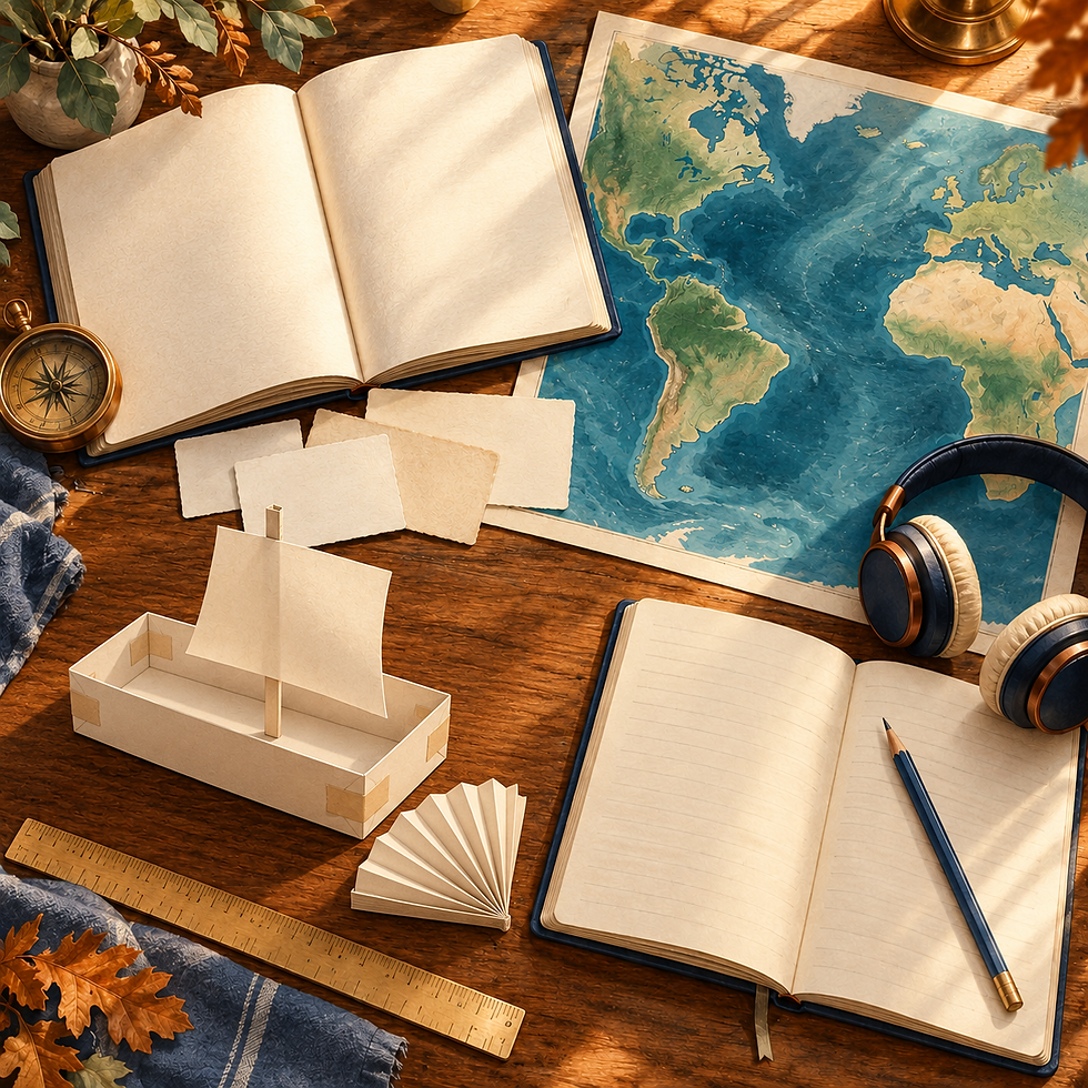 Full Sail Learning Collection — illustrative cover art for a digital PDF download; pictured props are not included
