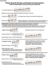 Concert Key - Triads, Seventh Chords, Scales for beginning improv