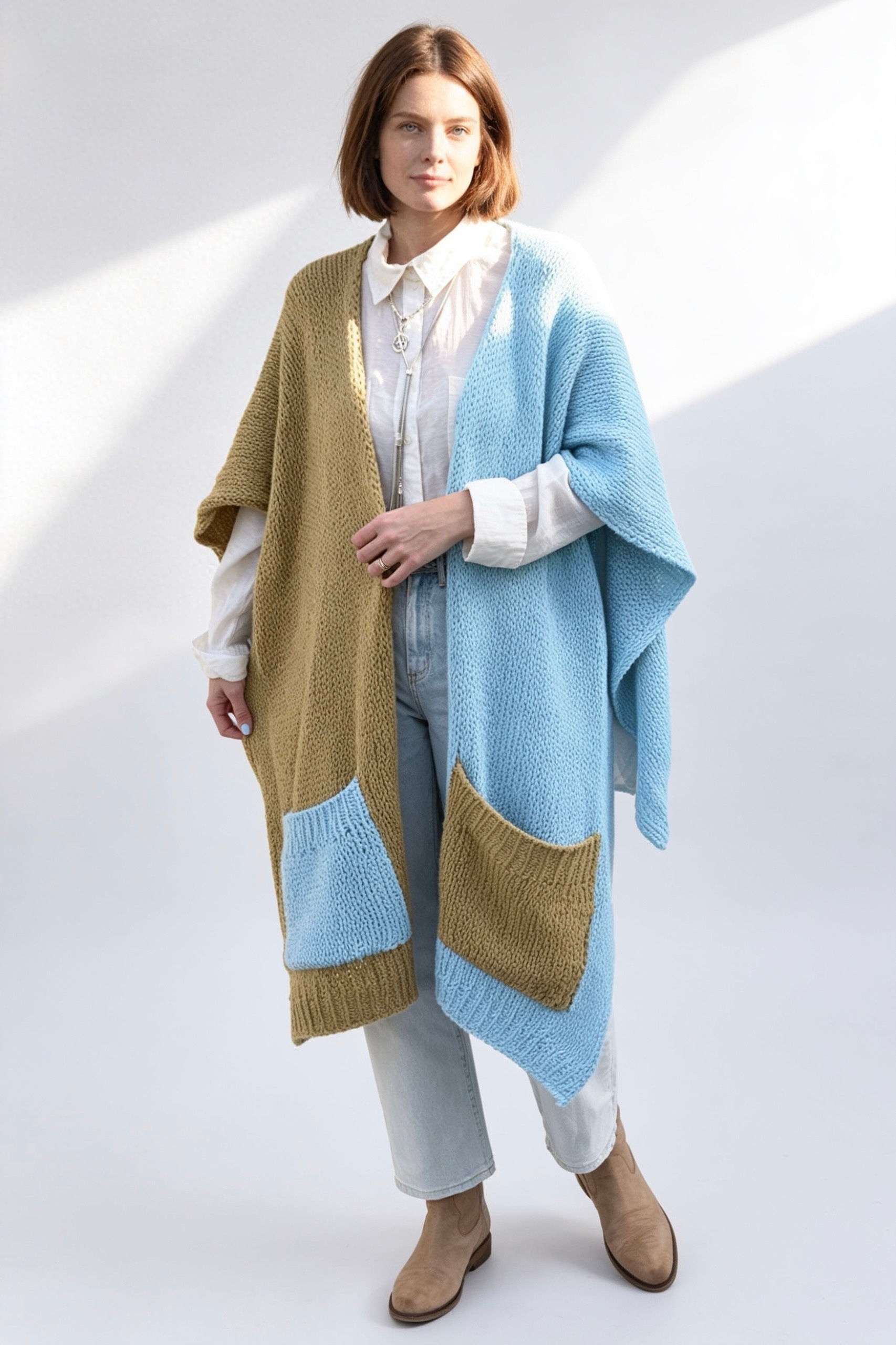 Poncho Raga acqua y visón 