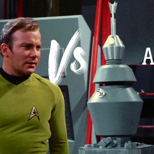 Captain Kirk faces Nomad, a space probe.