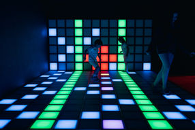 Players having fun at LAVALED interactive 'Floor is Lava' attraction in Chaweng, Koh Samui