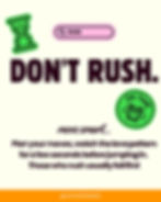 LAVALED Tip 1 graphic: An hourglass and alarm clock illustrate the advice 'Don't Rush.' The text explains to plan moves and watch the lava pattern, as rushing leads to falling first in the interactive 'Floor is Lava' game in Koh Samui.