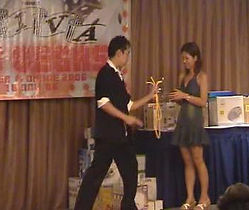 magic show in Singapore by Aaron Ang award winning magician doing rope magic tricks