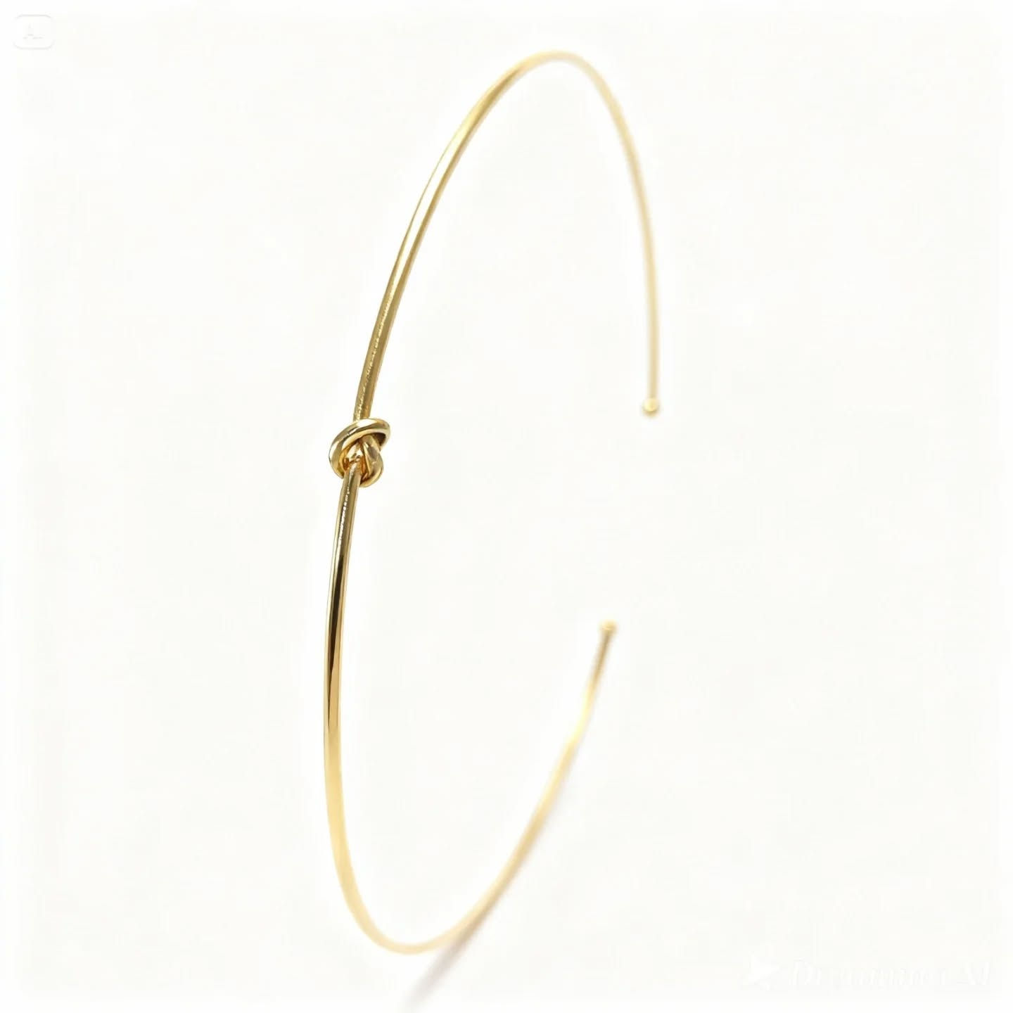 Choker aro em nó - banhado em ouro