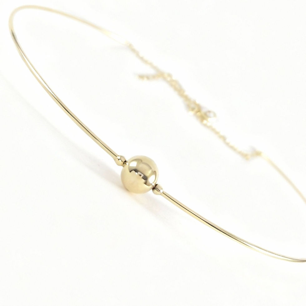 Miniatura: Choker aro com esfera - Banhado em ouro 
