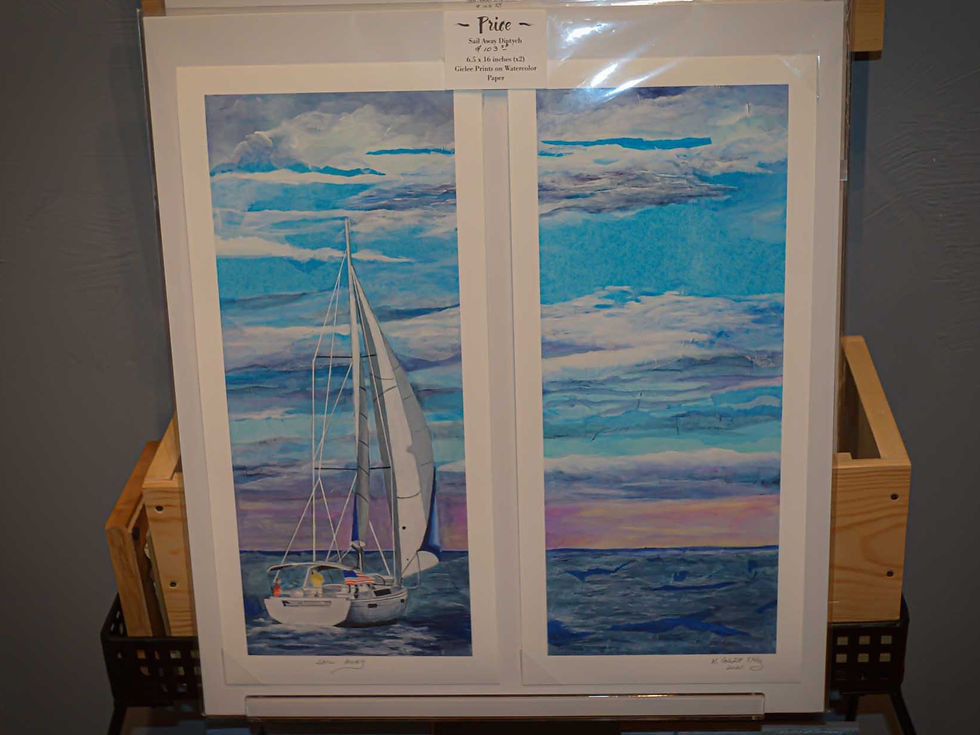 Sail Away Diptych - Glicee Print on Watercolor paper
