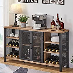 Industrial Wine Bar Cabinet for Liquor and Glasses
