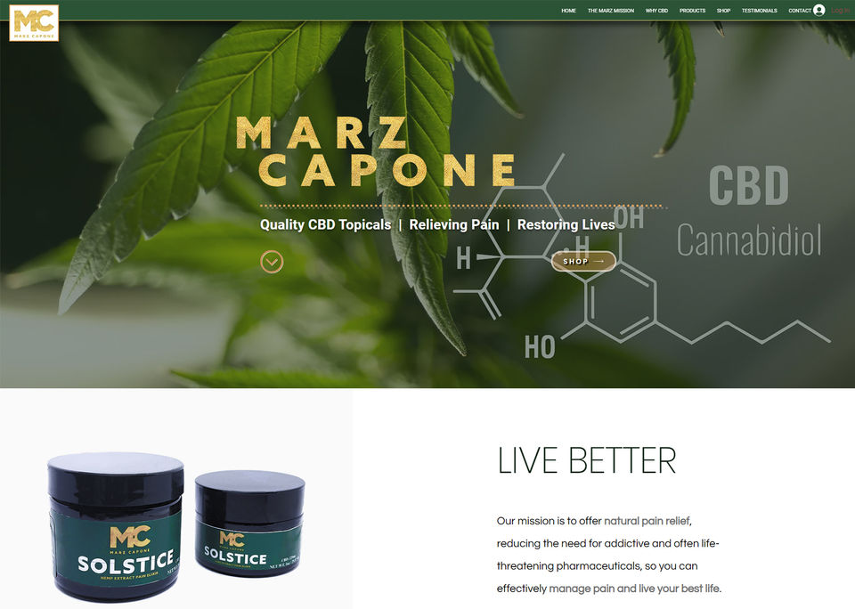 MarzCapone CBD Topicals Website