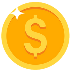 yellow gold coin with dollar symbol graphic
