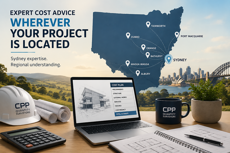 Sydney-based quantity surveyor providing cost planning and construction estimating services for regional NSW projects.