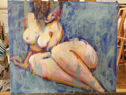 Seated Blue Nude