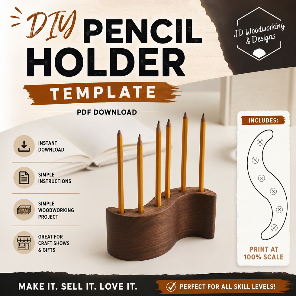 Printable Pencil Holder Template PDF woodworking template preview