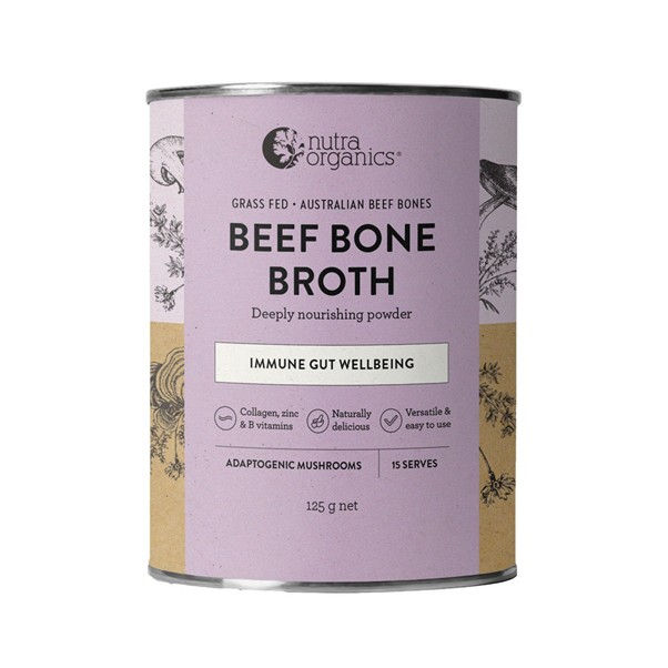Nutra Organics Bone Broth Beef Adaptogenic Mushrooms 125g