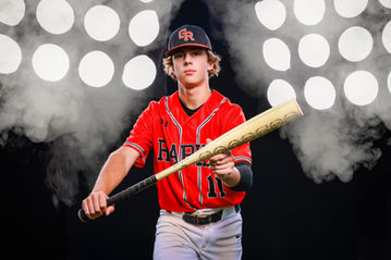 Baseball, Stadium Lights, Smoke, Senior Guy with Baseball Gear, Bat, Senior Guy, Grand Rapids, Minnesota, Senior Sport Session, High School Sport, Silver Bear Studio, Silver Bear Studio LLC, Minnesota Senior Photographer