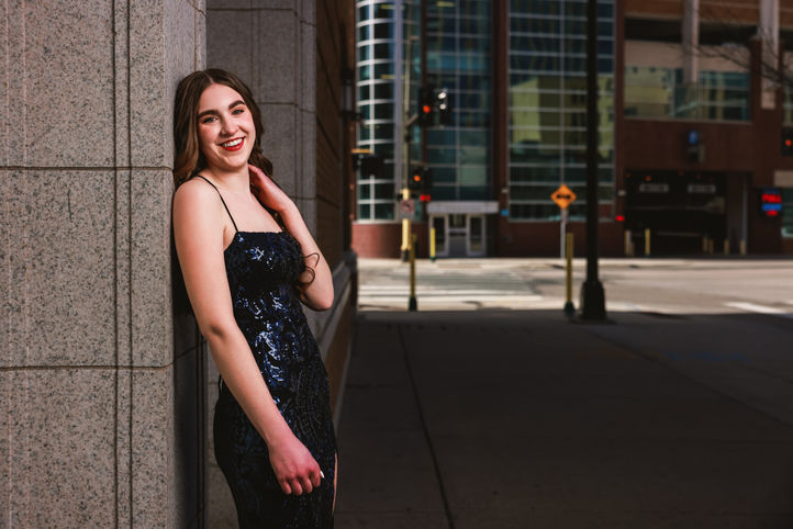 Minneapolis, Prom Dress, City Architecture, Senior Pictures, Senior Portraits, Westcott Lighting, Canon, Shein Clothing, Senior Pictures in the City, Silver Bear Studio, Minnesota