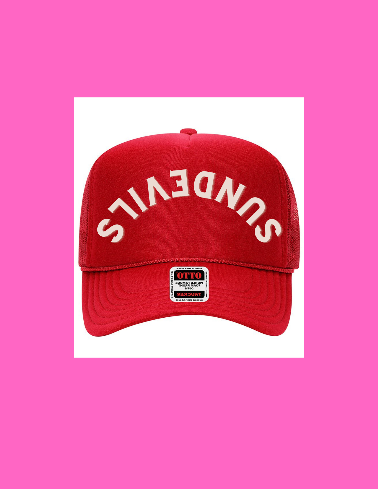 SUNDEVILS RED FOAM TRUCKER HAT - EMBROIDERY