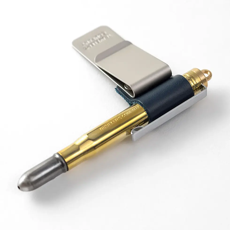 Thumbnail: Travelers Company Pen Holder M 016 | Leather Clip Pen Holder