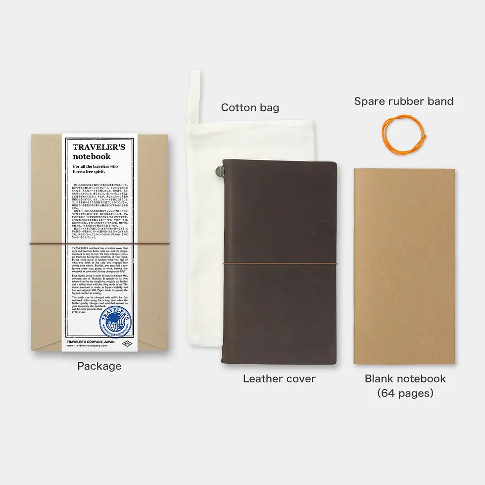 Thumbnail: Travelers Notebook Brown Regular Size | Leather Notebook