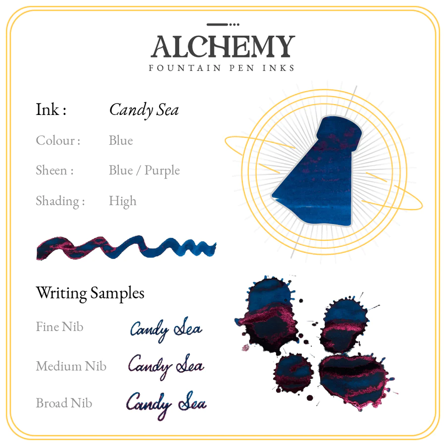 Thumbnail: Alchemy Fountain Pen Inks Candy Sea 60ml