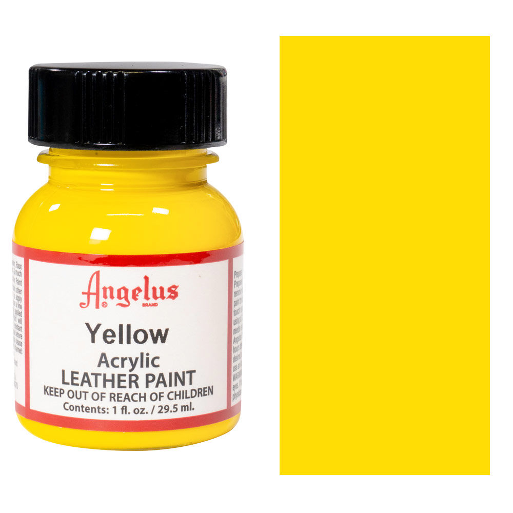 Angelus Acrylic Leather Paint - Yellow 1oz
