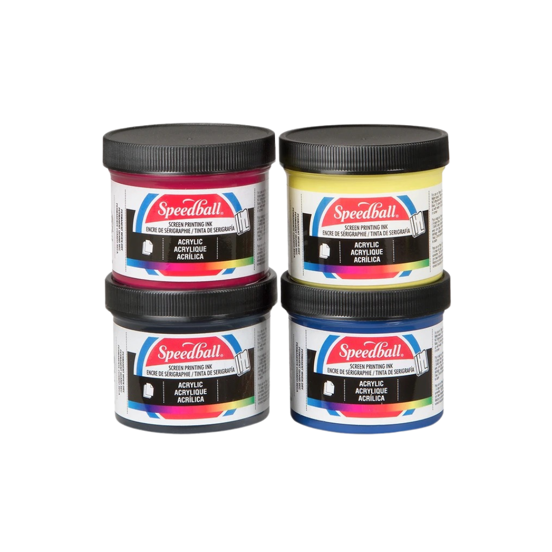 Speedball Permanent Acrylic Screen Printing Ink Set of 4