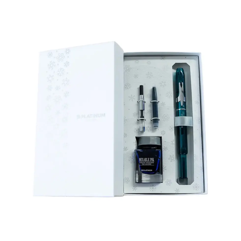 Thumbnail: Platinum Curidas Fountain Pen Urban Green | Fine Nib Retractable Fountain Pen