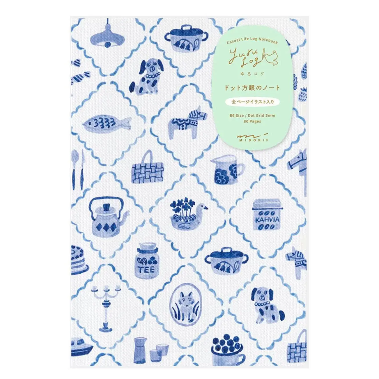 Midori Yuru Log Notebook B6 - Blue Nordic
