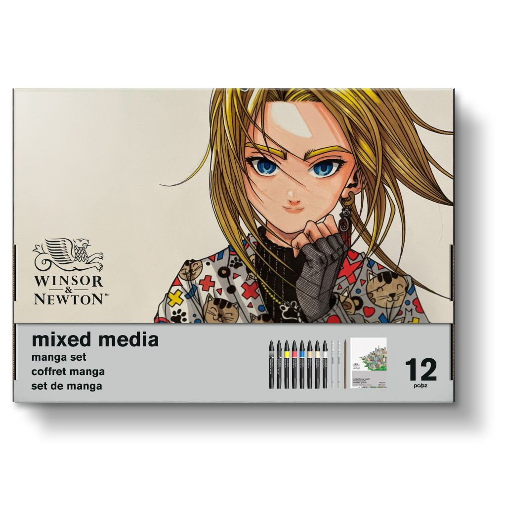 Winsor & Newton Graphic Art Manga Set – Mixed Media Manga Drawing Set