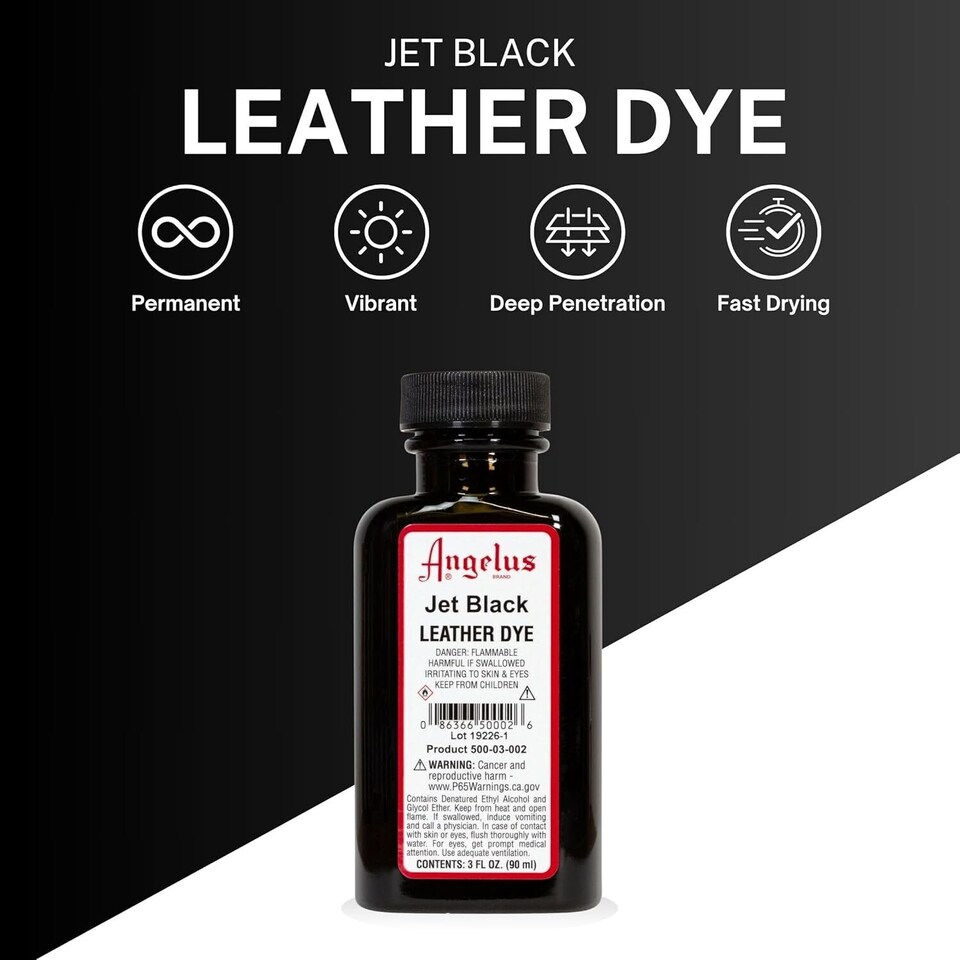 Thumbnail: Angelus Leather Dye Jet Black 3oz | Leather Dye for Shoes & Accessories