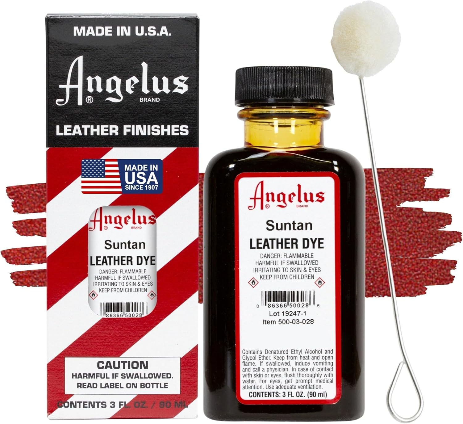 Angelus Leather Dye Suntan 3oz | Leather Dye for Shoes & Accessories
