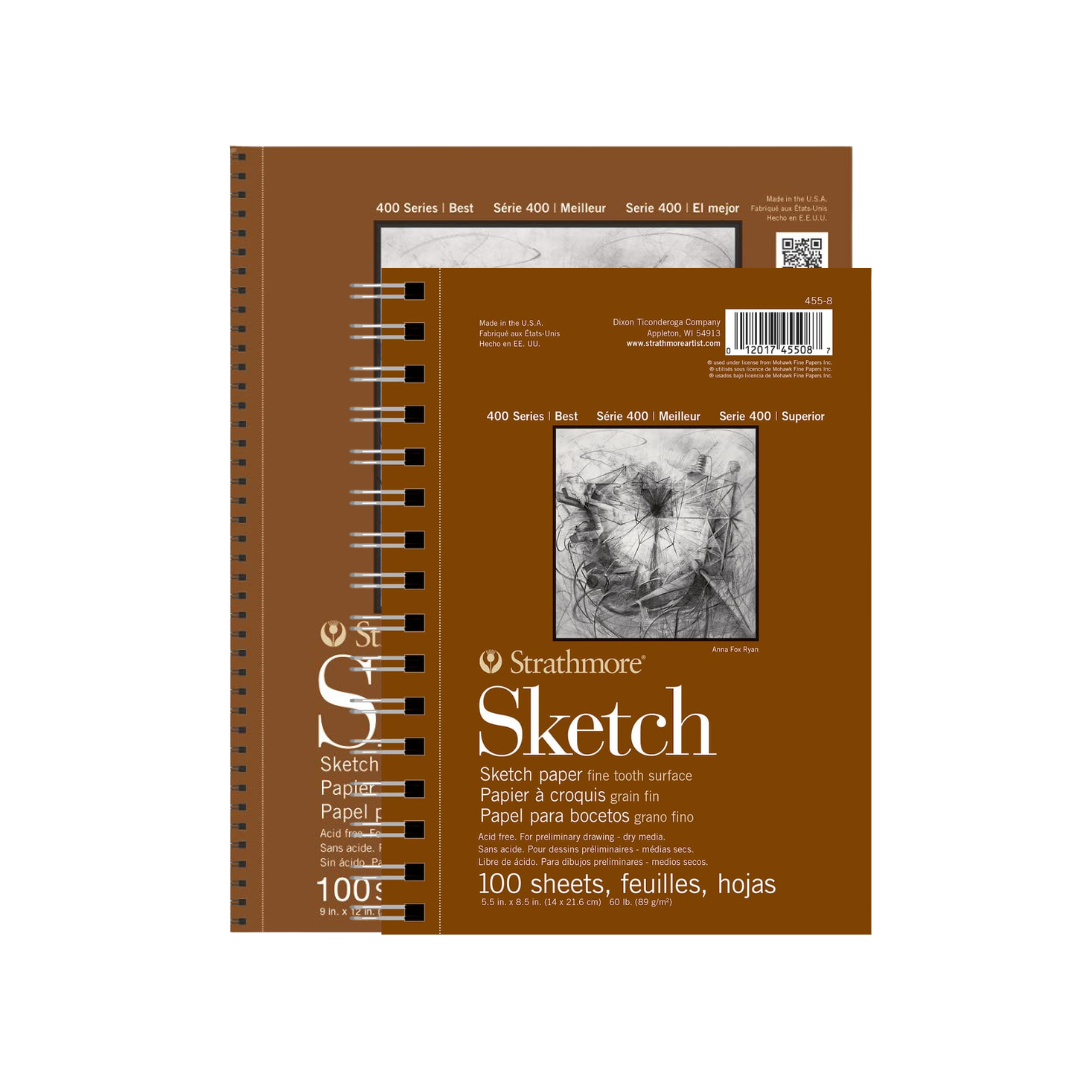 Strathmore 400 Series Sketch Pad – 5.5 x 8.5 Inch & 9 x 12 Inch