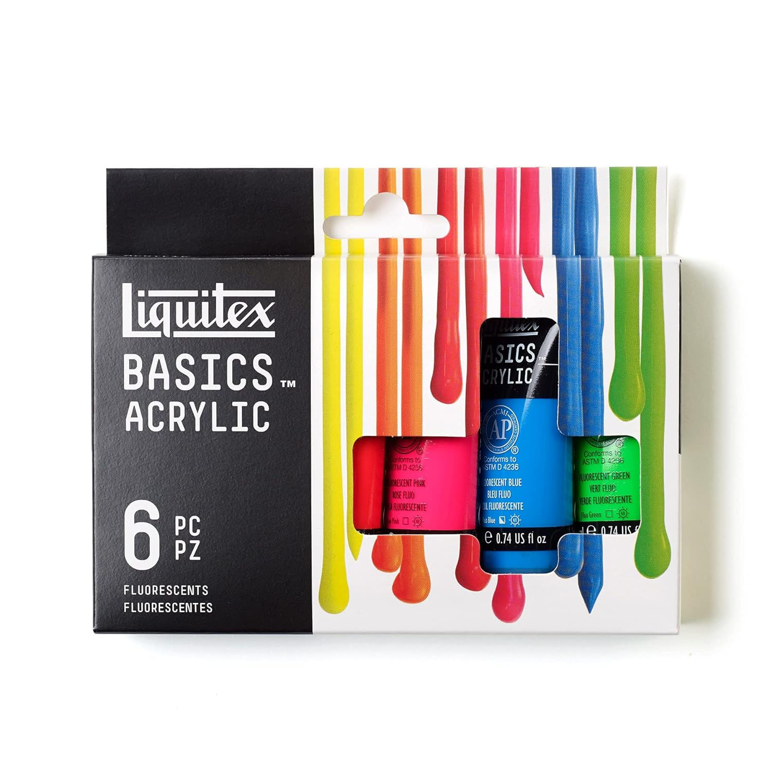 Liquitex Basics Acrylic Fluorescent Paint set of 6 x 22ml
