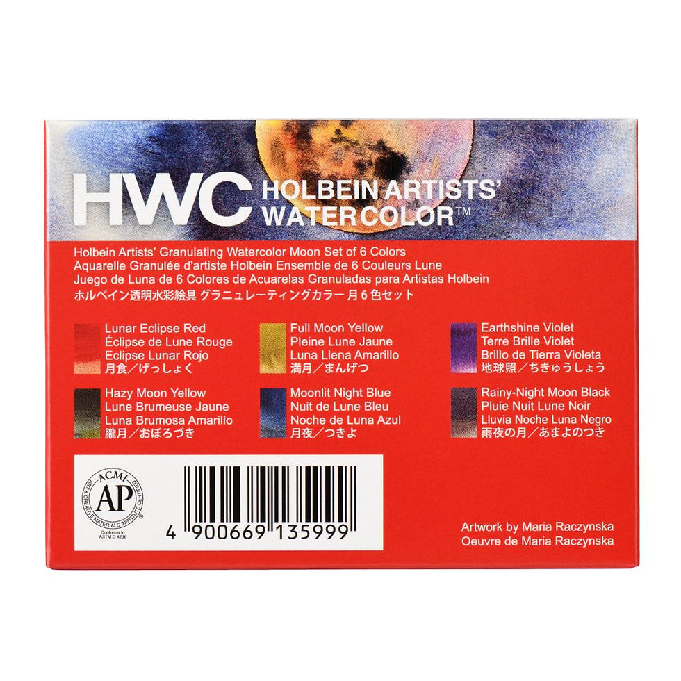 Thumbnail: Holbein Artist Granulating Watercolour Moon Set of 6 x 5ml