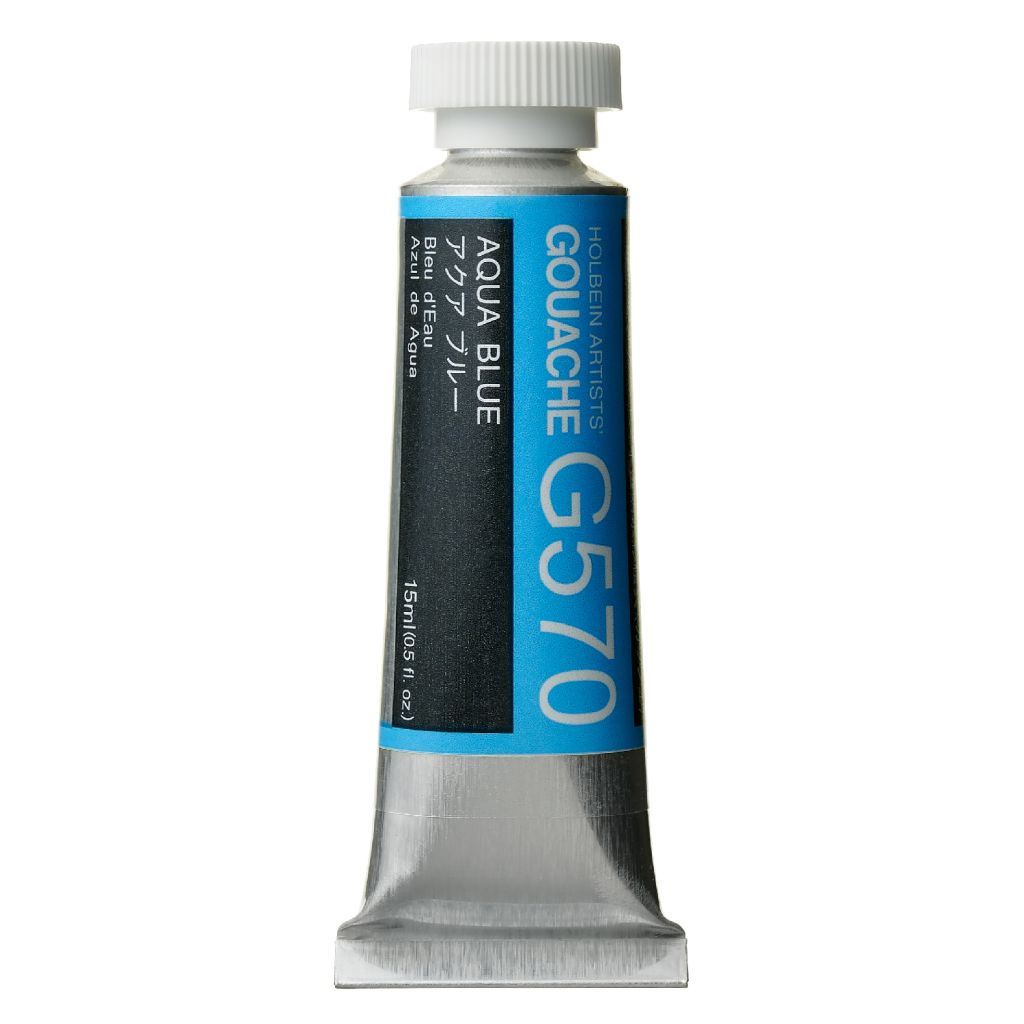 Holbein Artist Gouache Paint Aqua Blue 570 15ml