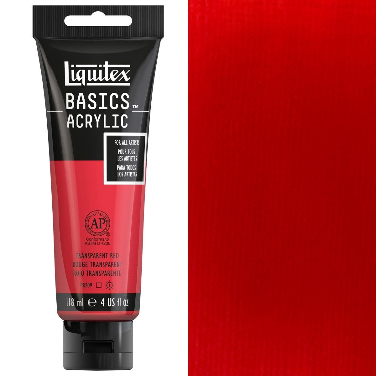Liquitex Basics Acrylic Colour Transparent Red 118ml