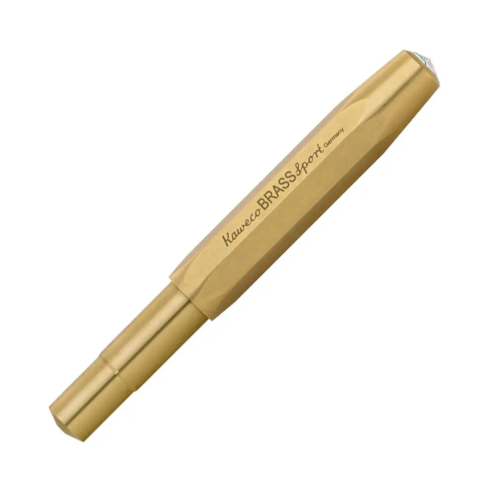 Thumbnail: Kaweco Brass Sport Brass Fountain Pen | Medium Nib Pocket Fountain Pen