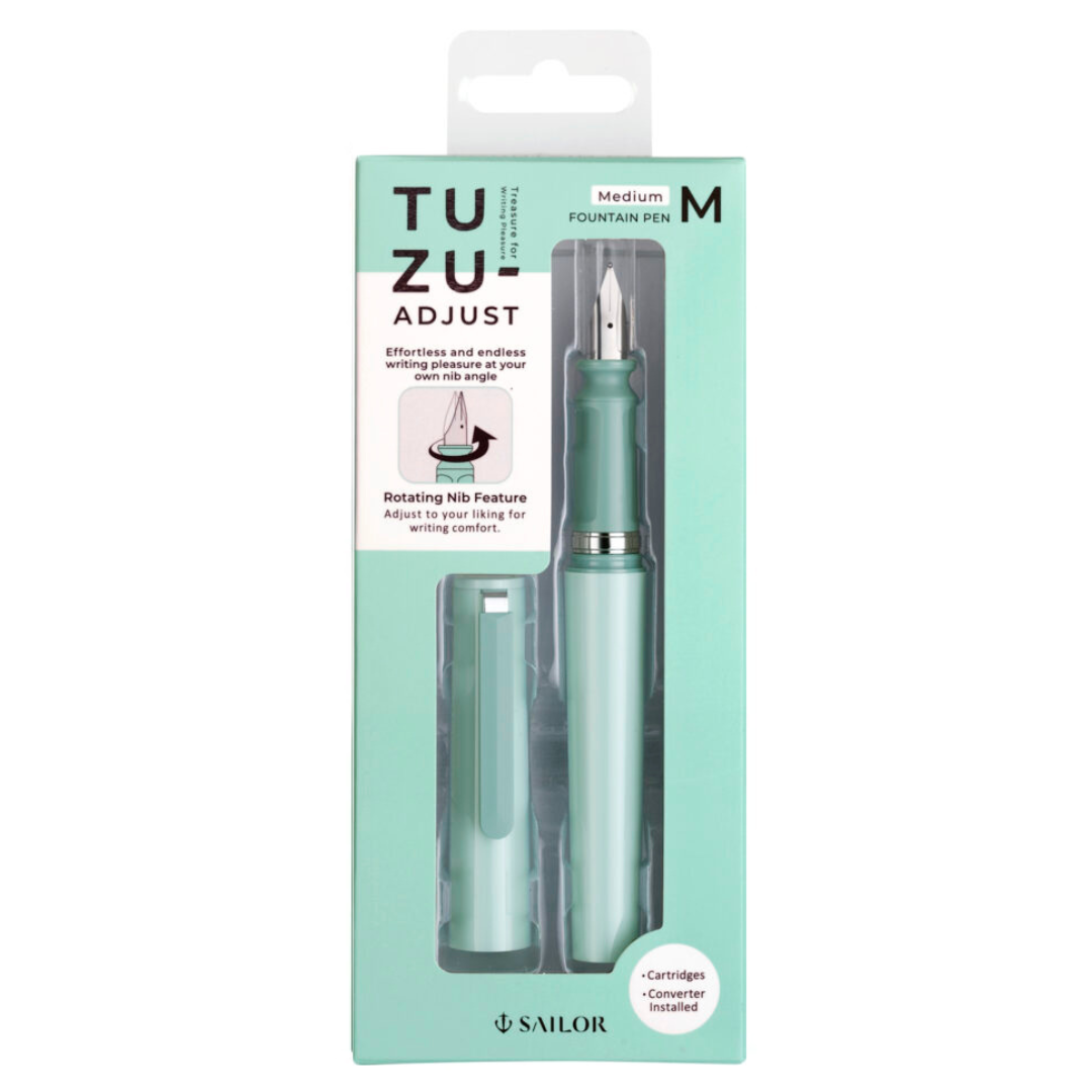 Sailor Tuzu Adjust Fountain Pen - Green Body Medium Nib